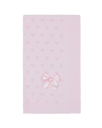Blues Baby Pink Knitted Blanket BB1367